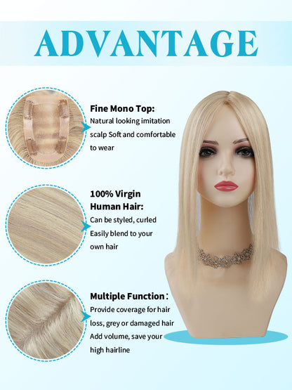 Hair Topper 3"x 5" Mono Base Highlights #P8/16