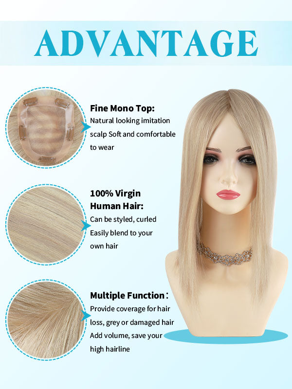 Hair Topper 5"x 6" Mono Base Highlights #P8/16