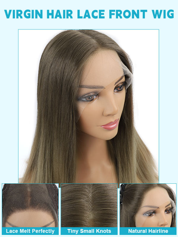Lace Front Wig Chestnut Brown with Balayage Color #GT3 20“