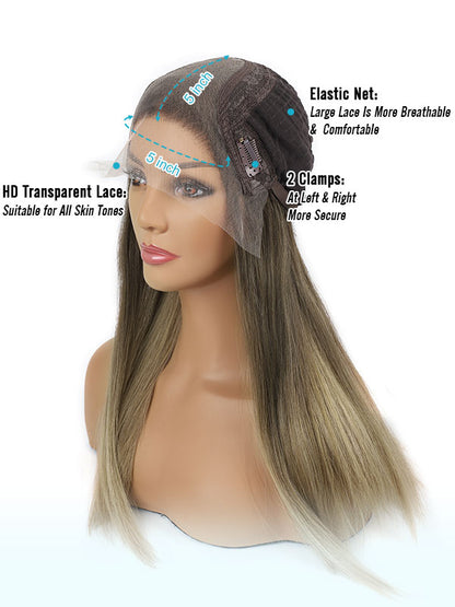 Lace Front Wig Chestnut Brown with Balayage Color #GT3 20“