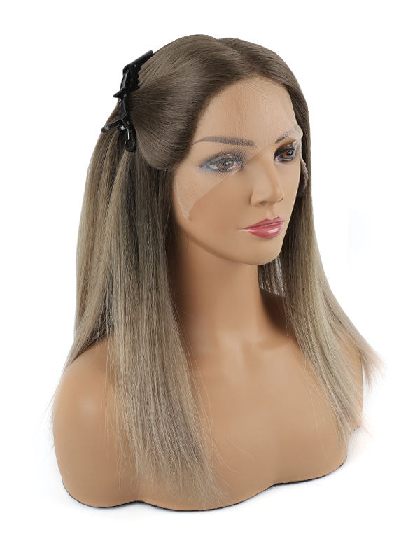 Lace Front Wig Dark Coffee Brown with Balayage Color #GT4 18"