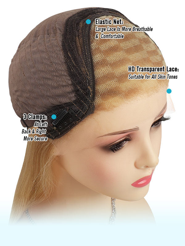Lace Front Wig Human Hair Highlights #P18/60