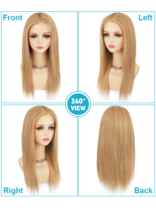 Lace Front Wig Human Hair Highlights #P16/27