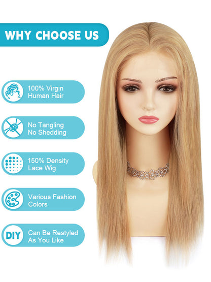 Lace Front Wig Human Hair Highlights #P16/27