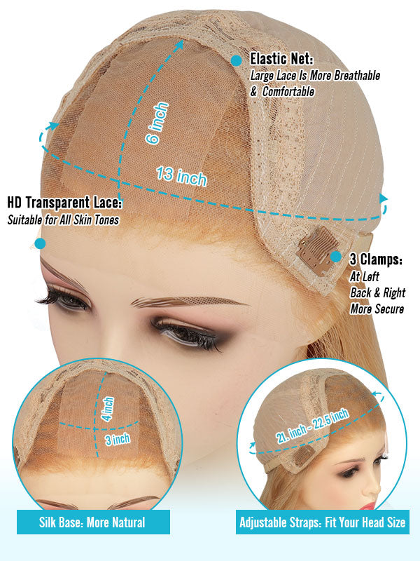 Lace Front Wig Human Hair Highlights #P16/27