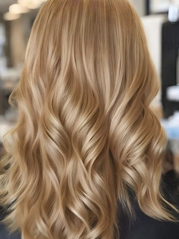 Lace Front Wig Human Hair Rooted Highlights #R8B-P16/22