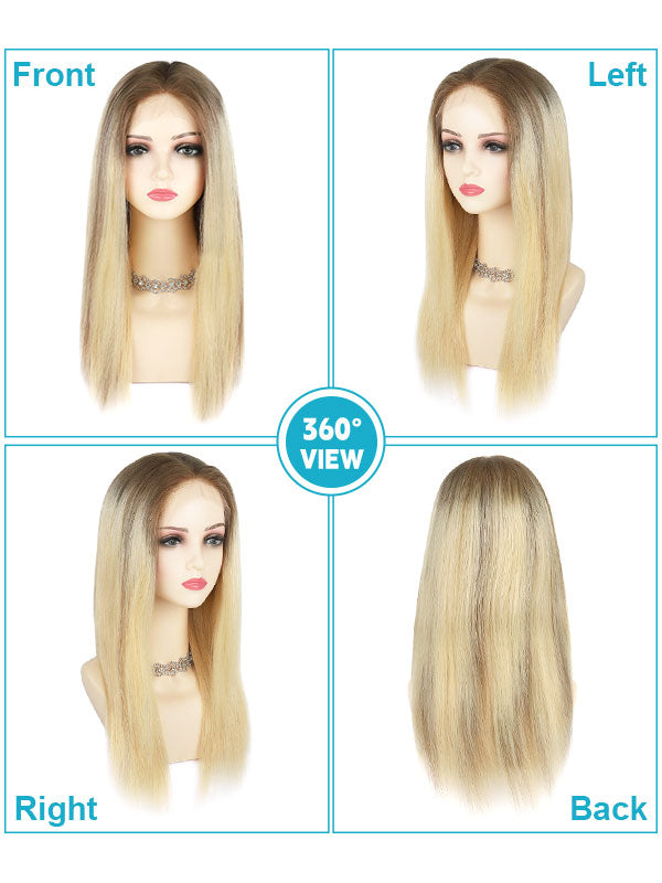 Lace Front Wig with Silk Top Balayage #B2/60