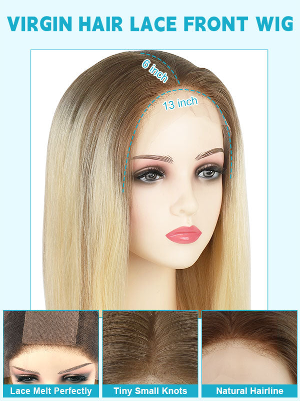 Lace Front Wig with Silk Top Balayage #B2/60