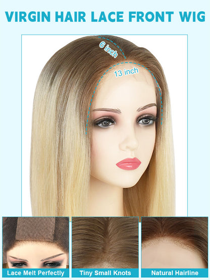 Lace Front Wig with Silk Top Balayage #B2/60