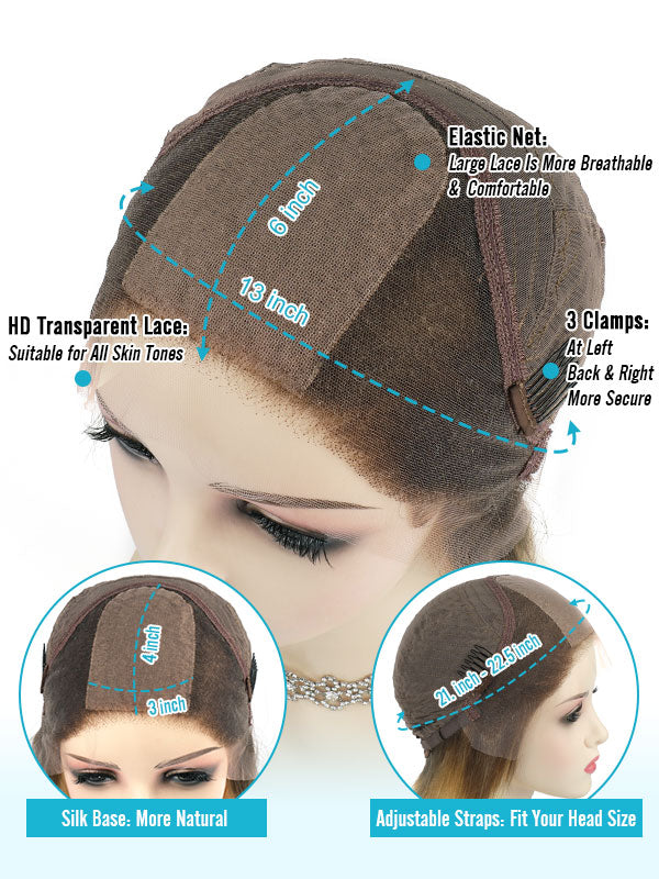 Lace Front Wig with Silk Top Balayage #B2/60