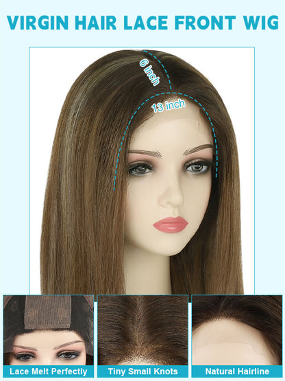 Lace Front Wig with Silk Top Balayage #B2/8