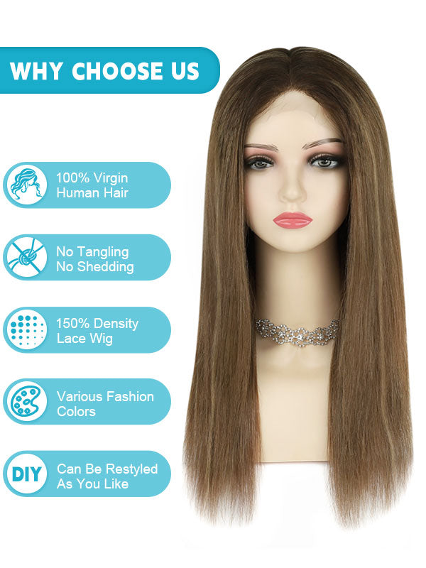 Lace Front Wig with Silk Top Balayage #B2/8