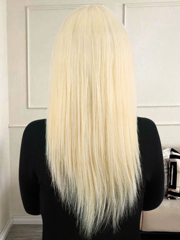 Lace Front Wig with Silk Top Ash Blonde #60