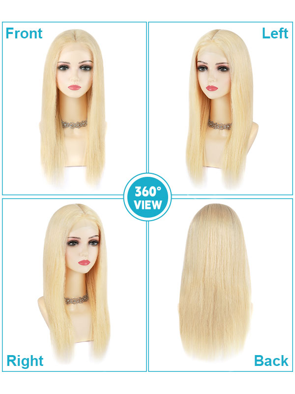 Lace Front Wig with Silk Top Ash Blonde #60