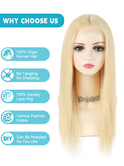 Lace Front Wig with Silk Top Ash Blonde #60