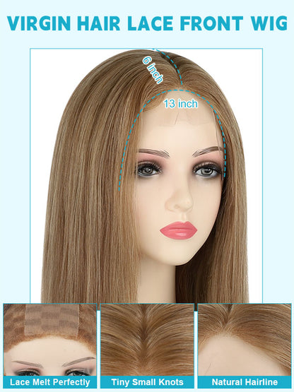 Lace Front Wig with Silk Top Highlights #P7/10
