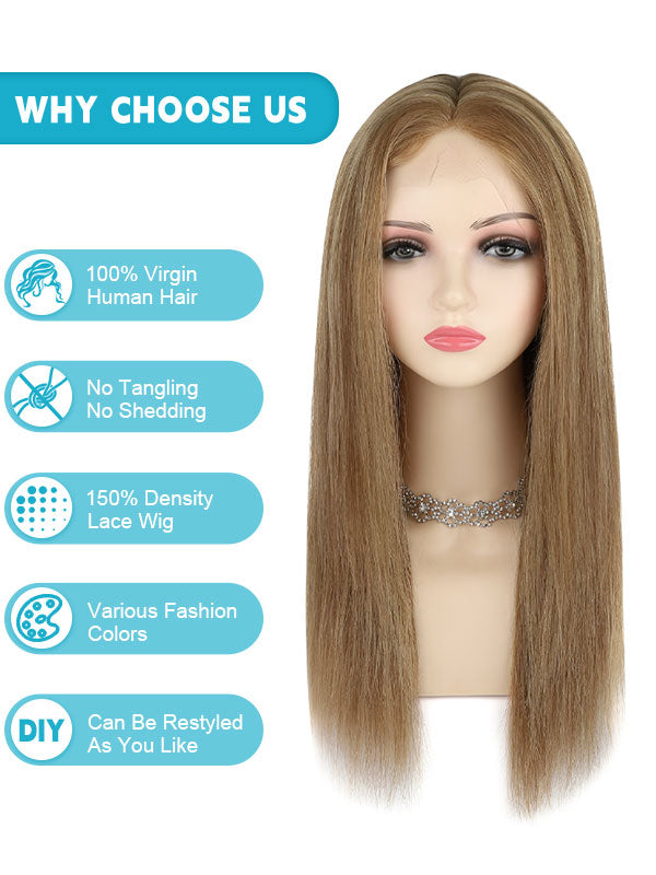 Lace Front Wig with Silk Top Highlights #P7/10