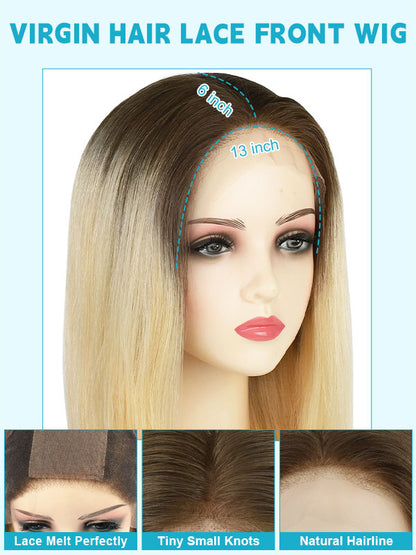 Lace Front Wig with Silk Top Ombre #T4/60