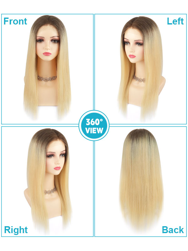 Lace Front Wig Human Hair Ombre #T6/60