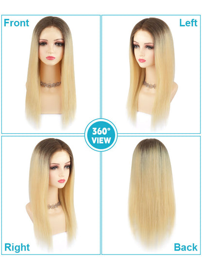 Lace Front Wig Human Hair Ombre #T6/60