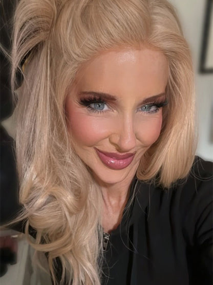 Lace Front Wig with Silk Top Highlights #P8/16